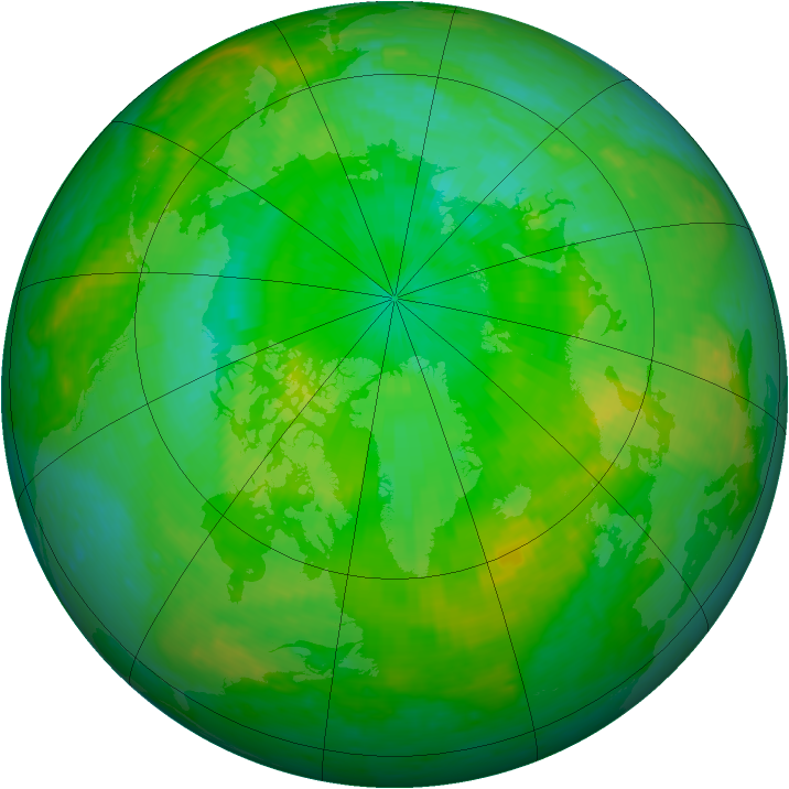 Arctic ozone map for 15 July 2004